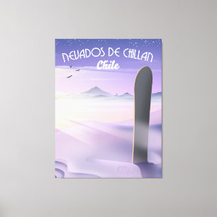 Lienzo Nevados de Chillan, poster de Snowboard en Chile.