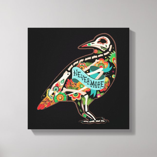 Lienzo Nevermore Sugar Skull Raven (Anverso)