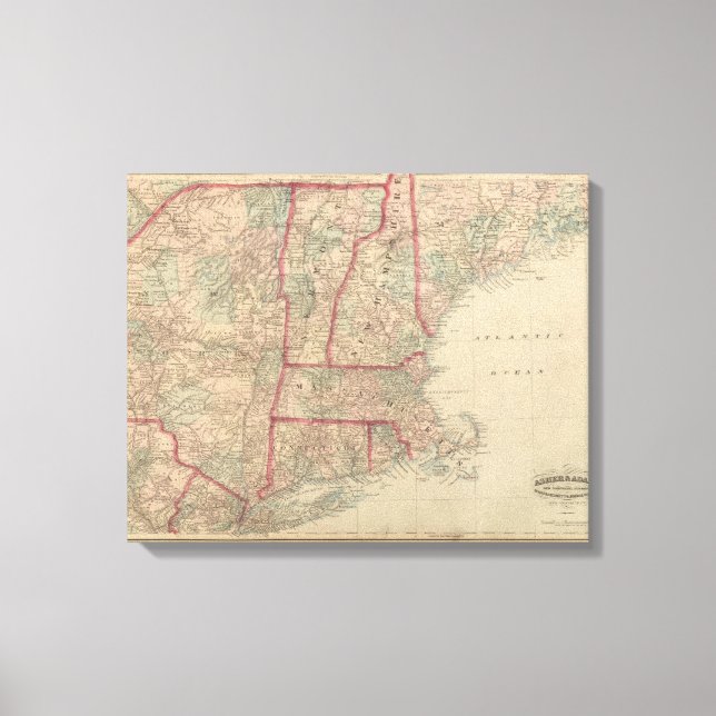 Lienzo New Hampshire, Vermont, Massachusetts (Anverso)