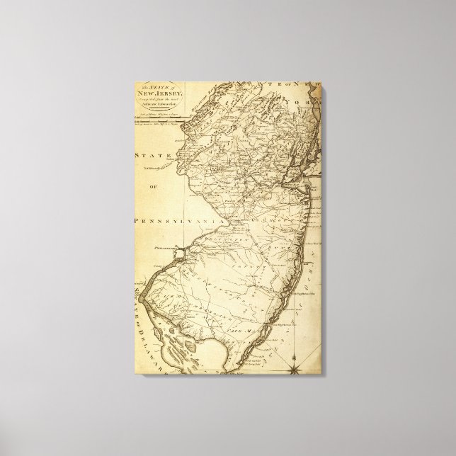 Lienzo New JerseyPanoramic MapNew Jersey (Anverso)