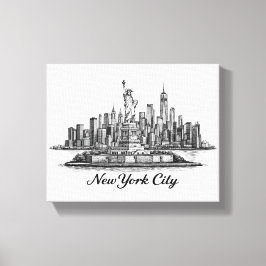 Lienzo New York City Skyline Line Art Illustration