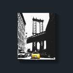 Lienzo New York City Yellow Taxi Brooklyn Bridge Pop Art<br><div class="desc">Nueva York Taxi Amarillo Puente Brooklyn Pop Art Canvas Art Print.</div>
