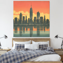 New York State Mind - Canvas Retro Skyline