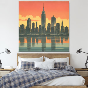 Lienzo New York State Mind - Canvas Retro Skyline