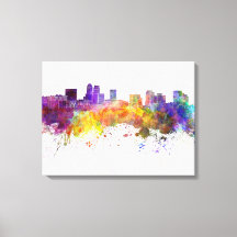Newark skyline in watercolor background