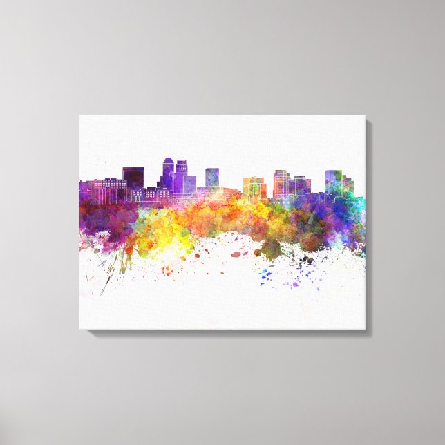 Lienzo Newark skyline in watercolor background (Anverso)