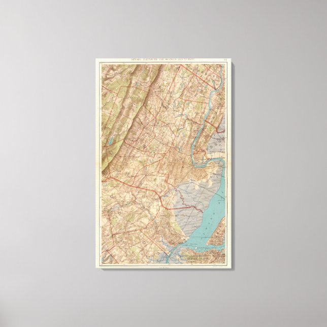 Lienzo Newark y Elizabeth, Nueva Jersey (Anverso)