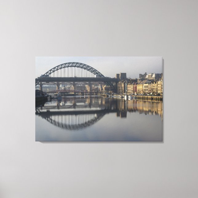 Lienzo Newcastle Quayside y el puente Tyne (Anverso)