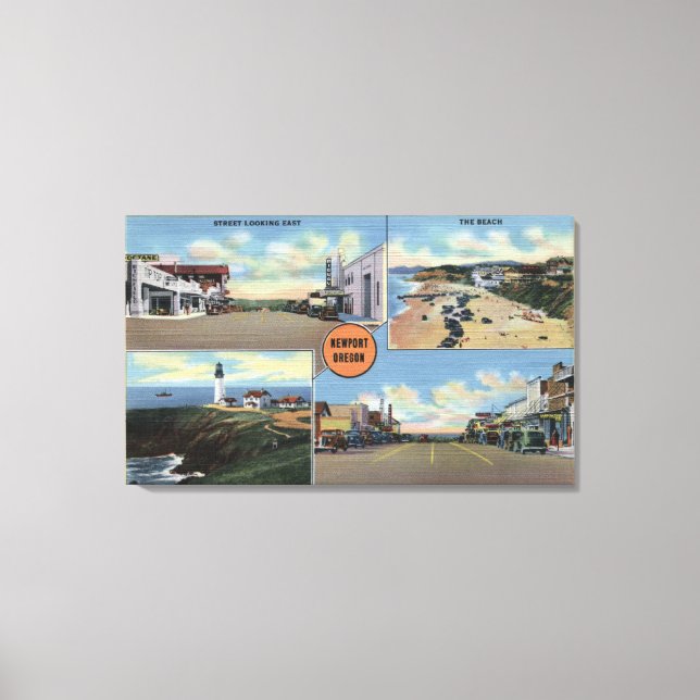 Lienzo Newport, Oregón - Faro Yaquina, Principal (Anverso)