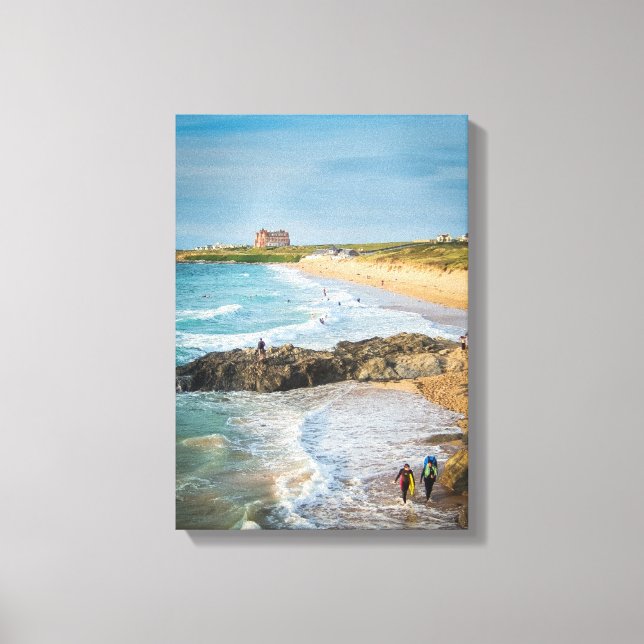 Lienzo Newquay Fistral Beach at Sunset (Anverso)