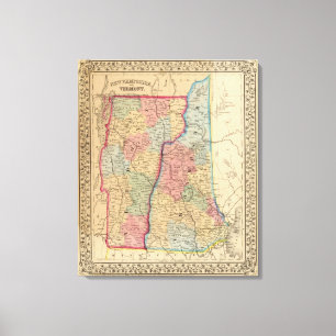 Lienzo NH, mapa de Vermont de Mitchell