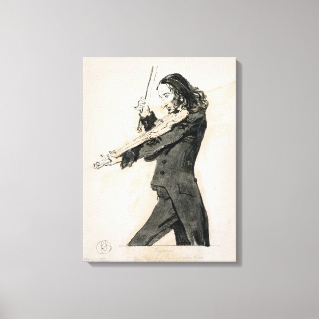 Lienzo Niccolo Paganini (1782-1840) Jugando al violín, 1 (Anverso)