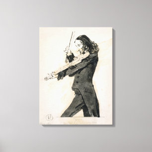 Lienzo Niccolo Paganini (1782-1840) que toca el violín,