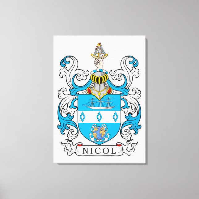 Lienzo Nicol Family Crest (Anverso)