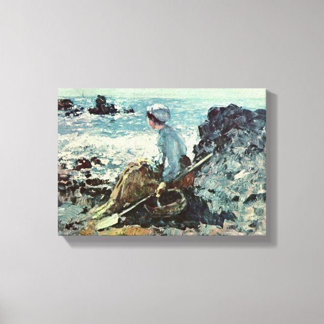 Lienzo Nicolae Grigorescu - pescadora de Granville (Anverso)