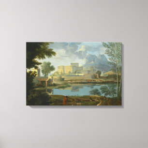 Lienzo Nicolas Poussin - Paisaje con calma