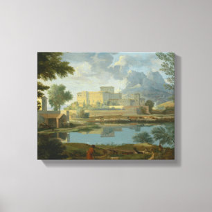 Lienzo Nicolas Poussin - Paisaje con calma