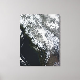 Lienzo Niebla y nieve en Columbia Británica