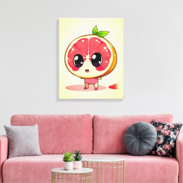 Lienzo Niedlicher Grapefruit-Charakter