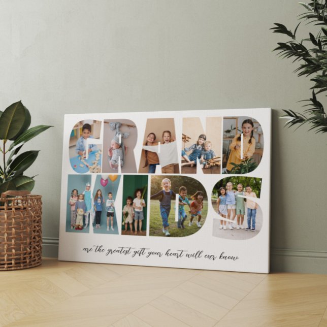 Lienzo Nietos 9 Collages de fotos, regalo para abuelos (Subido por el creador)