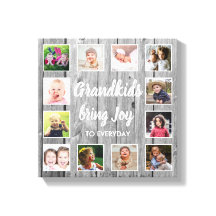 Nietos citan Collage de fotos Rústico Gris Wood 12