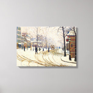 Lienzo Nieve, Boulevard de Clichy, París de Paul Signac