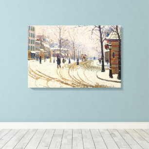 Lienzo Nieve, Boulevard de Clichy, París por Paul Signac
