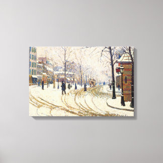 Lienzo Nieve, Boulevard de Clichy, París por Paul Signac