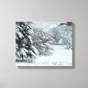 Lienzo Nieve de Gustave Courbet Pine Trees en Nieve