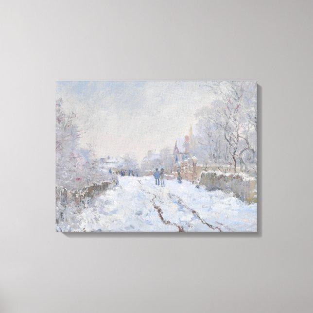 Lienzo Nieve en Argenteuil (por Claude Monet) (Anverso)