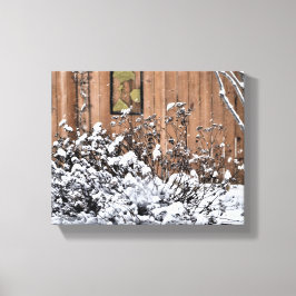 Lienzo Nieve en el jardín