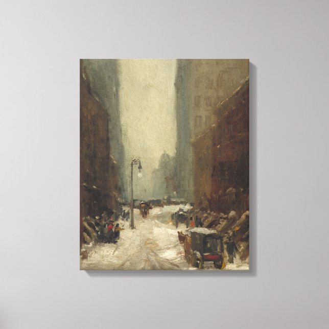 Lienzo Nieve en Nueva York (invierno en Nueva York) (Anverso)