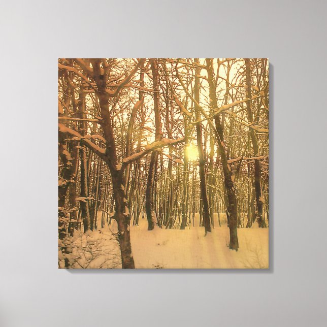 Lienzo Nieve Y Luz De Los Bosques De Invierno (Anverso)