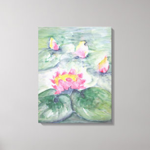 Lienzo Nieves De Agua Rosa En Bonito Pastel Azul