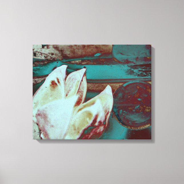 Lienzo Nilo de agua artificial en rojo y azul (Anverso)