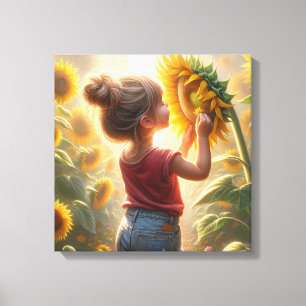 Lienzo Niña con Girasol