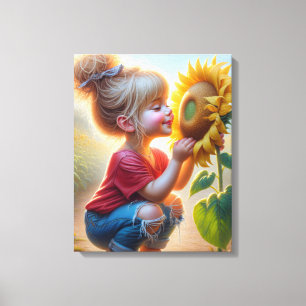 Lienzo Niña con Girasol