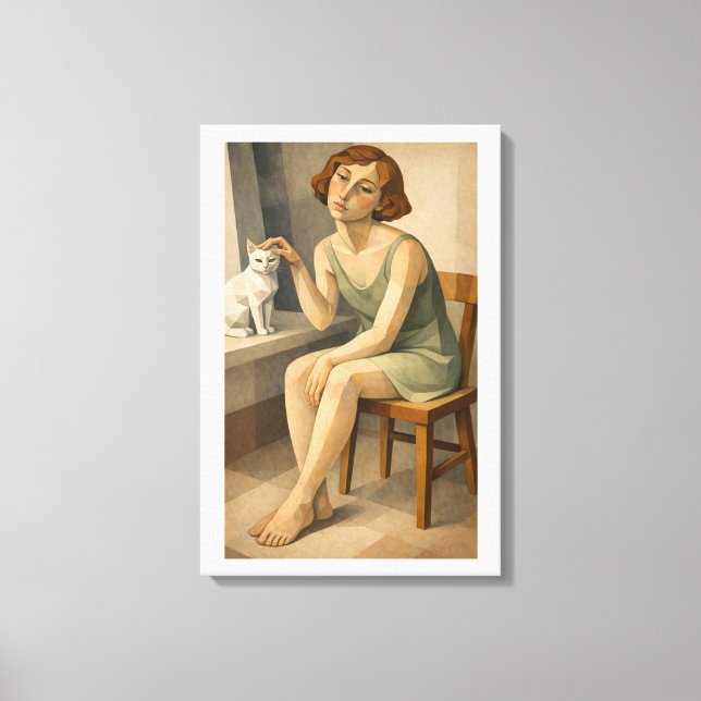 LIENZO NIÑA CON SU GATO (Anverso)