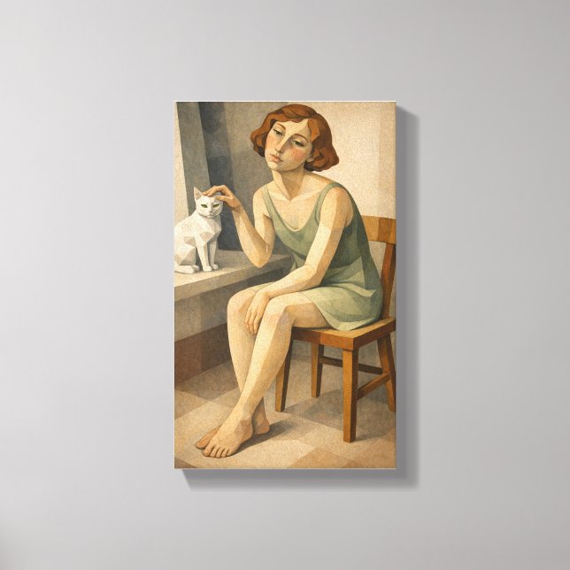LIENZO NIÑA CON SU GATO (Anverso)