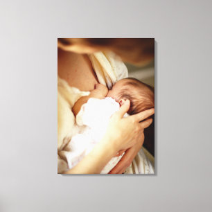 Lienzo Niña de amamantamiento de la madre (1-3 meses)