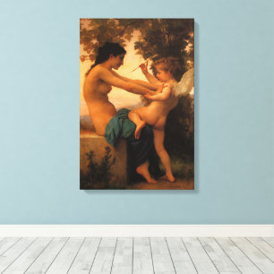 Lienzo Niña Defendiéndose Contra Cupido por Bouguereau