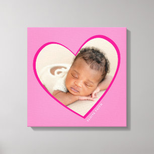 Lienzo NIÑA moderna foto capa corazón rosa