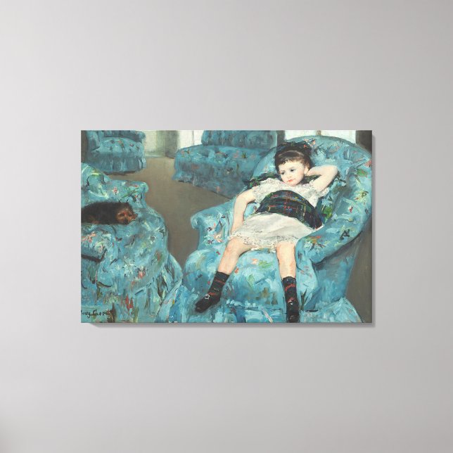 Lienzo Niña pequeña en un sillón azul, 1878 (oi) (Anverso)