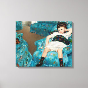 Lienzo Niña pequeña en un sillón azul por Mary Cassatt