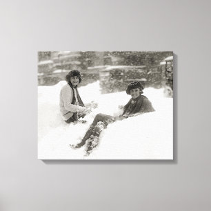 Lienzo Niñas en la nieve, 1922