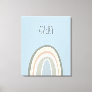 Lienzo Niñera personalizada y moderna con arcoiris