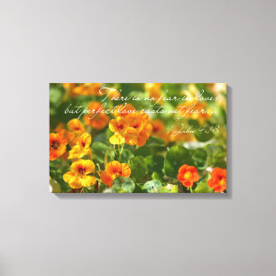 Lienzo Ningún miedo en foto cristiana de la flor del