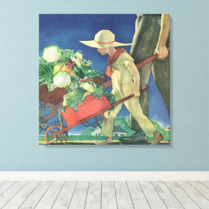 Lienzo Niño Antiguo, Jardinería Orgánica; Jardín de la Vi