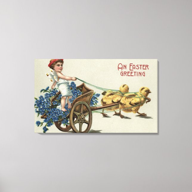 Lienzo Niño en Togo sobre carruaje lanzado por chicles (Anverso)