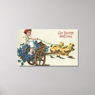 Lienzo Niño en Togo sobre carruaje lanzado por chicles